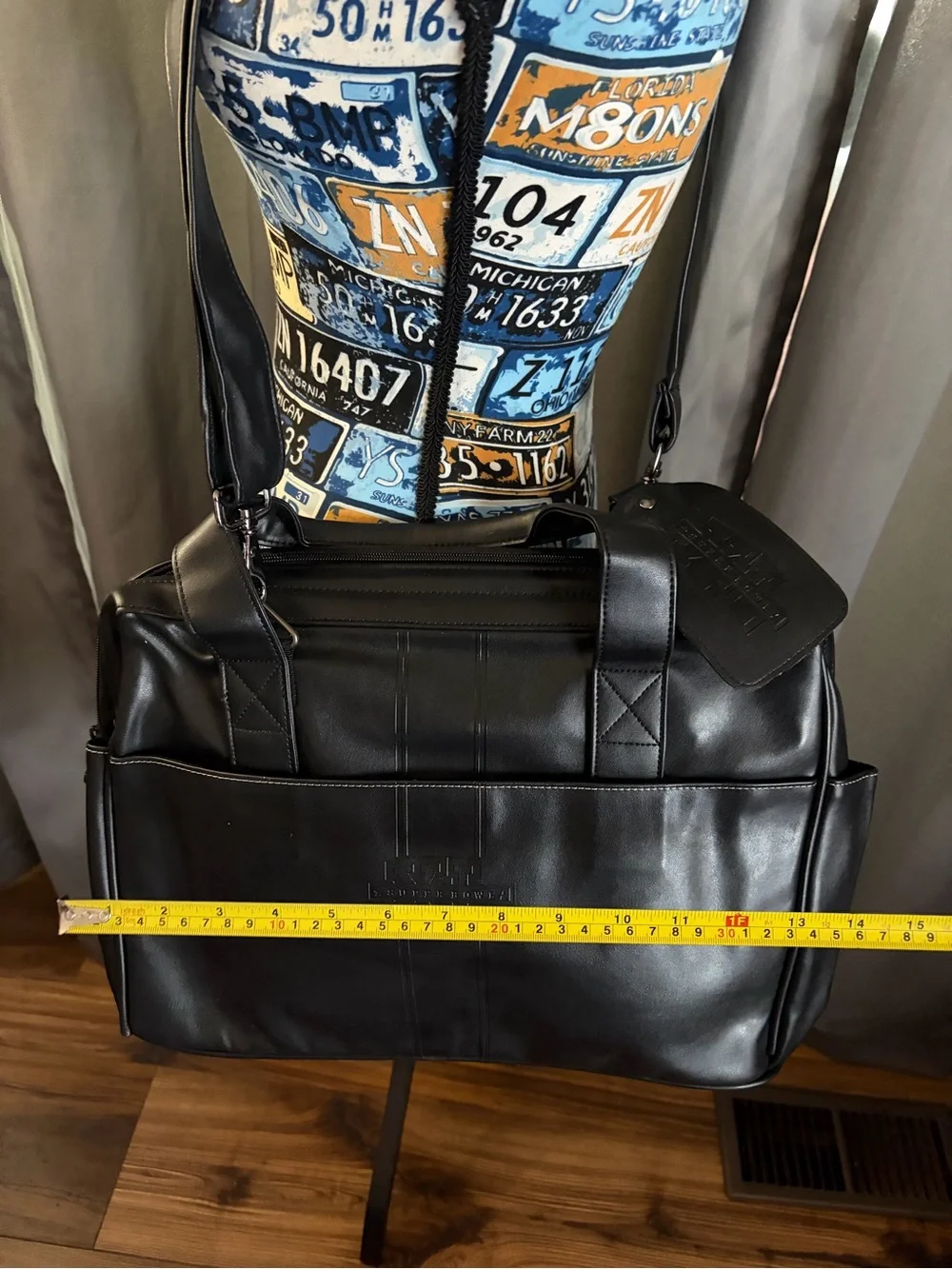 Leather Travel Duffel Bag in Black - NFL XL 2006 Steelers vs Seahawks